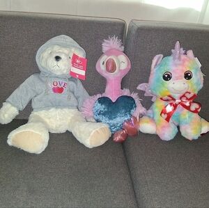 Plush Toy Set - White, Pink, Multicolor